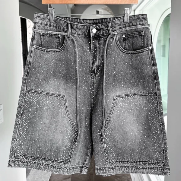 Black Sparkle Patch Denim Jorts Black Sparkle Patch Denim Jorts