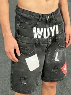 Double Waist WUYI Denim Shorts