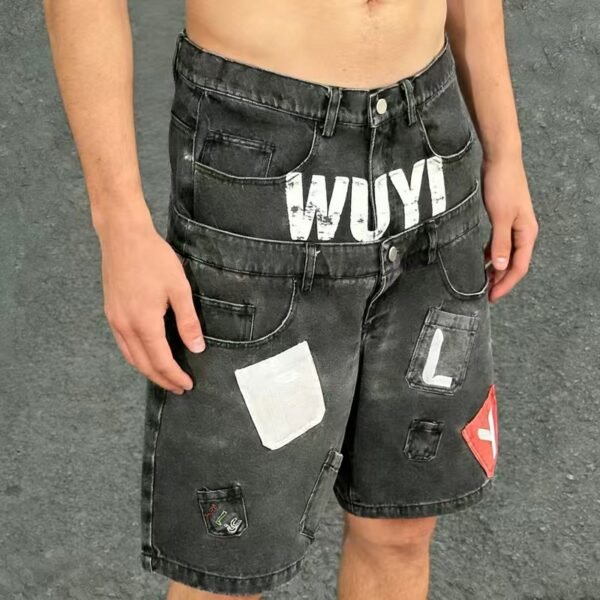 Double Waist WUYI Denim Shorts Double Waist WUYI Denim Shorts