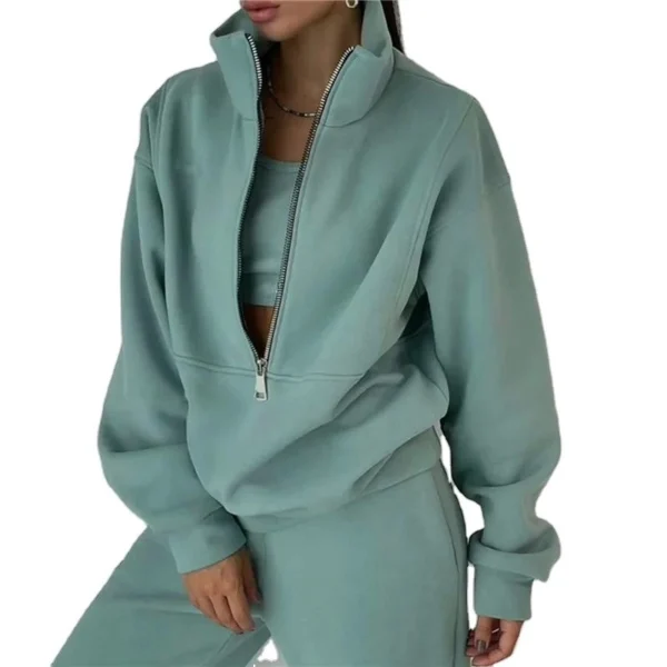 Womens Half Zip Stand Collar Tracksuit Womens Half Zip Stand Collar Tracksuit