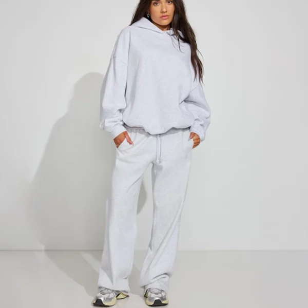 Heather Gray Cropped Oversized Hoodie