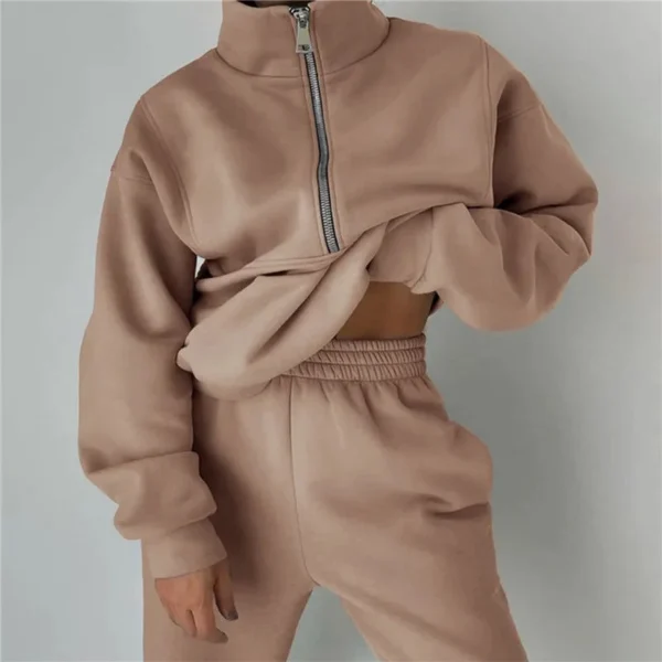 Womens Half Zip Stand Collar Tracksuit Womens Half Zip Stand Collar Tracksuit