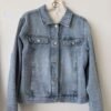 Rhinestone Embellished Washed Denim Jacket Rhinestone Embellished Washed Denim Jacket