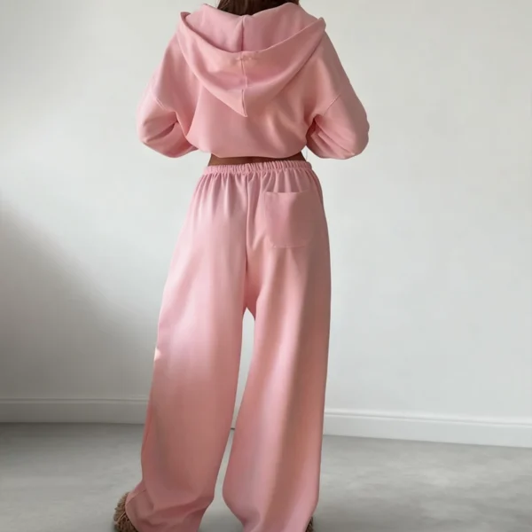Womens Pink Oversized Zip Up Tracksuit