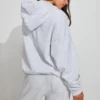 Heather Gray Cropped Oversized Hoodie
