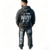 Black Acid Wash Custom Logo Oversized Hoodie Tracksuit Black Acid Wash Custom Logo Oversized Hoodie Tracksuit