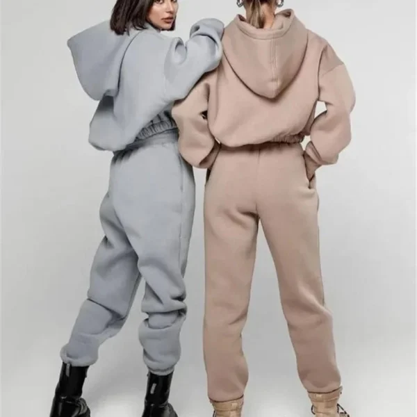 Womens Oversized Cinched Waist Hoodie Set