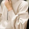 Beige Half Zip Oversized Fleece Hoodie