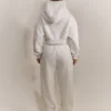 Heather Grey Cropped Zip Up Hoodie Tracksuit