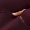 Burgundy Half-Zip Cropped Hoodie with Gold Zipper