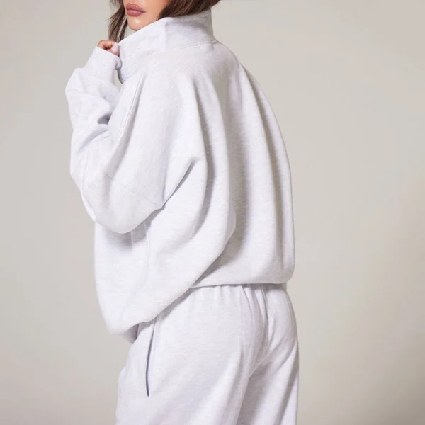 Womens Half Zip Wide Leg Tracksuit Set