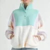 Womens Colorblock Snap Pullover Sweatshirt Womens Colorblock Snap Pullover Sweatshirt