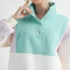 Womens Colorblock Snap Pullover Sweatshirt Womens Colorblock Snap Pullover Sweatshirt
