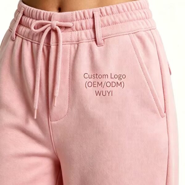 Pink Custom Logo Cropped Button Up Jacket Tracksuit