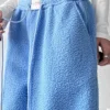 Sky Blue Teddy Fleece Wide-Leg Sweatpants Sky Blue Teddy Fleece Wide-Leg Sweatpants