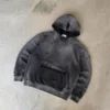 Grey Extreme Distressed Washed Pullover Hoodie Grey Extreme Distressed Washed Pullover Hoodie