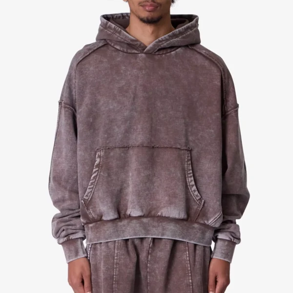 Mens Washed Distressed Pullover Hoodie Mens Washed Distressed Pullover Hoodie