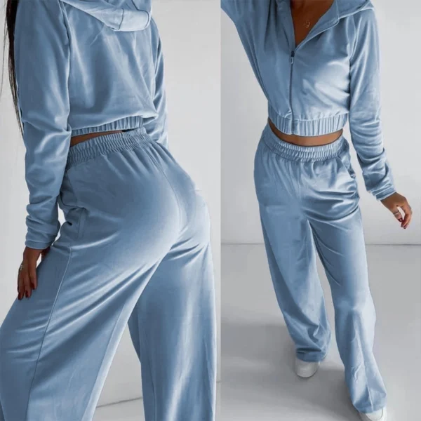 Womens Grey Cropped Zip Up Tracksuit Set