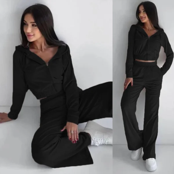Womens Grey Cropped Zip Up Tracksuit Set