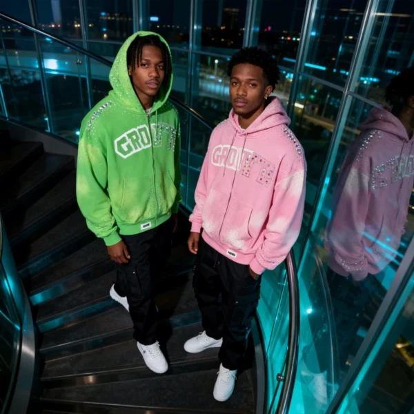 Black SAINTS Rhinestone Oversized Zip Up Hoodie