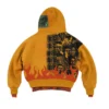 Orange Flame Graphic Cropped Zip-Up Hoodie Orange Flame Graphic Cropped Zip-Up Hoodie