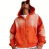 Mens Orange Gradient Zip Up Hoodie