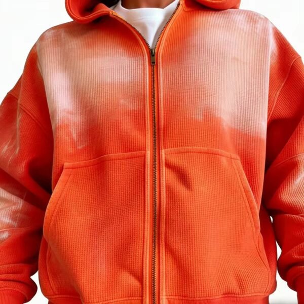Mens Orange Gradient Zip Up Hoodie Mens Orange Gradient Zip Up Hoodie