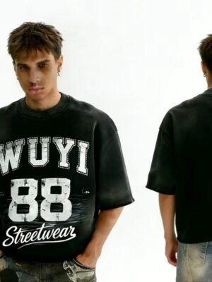 Mens Washed Graphic Oversized T Shirt