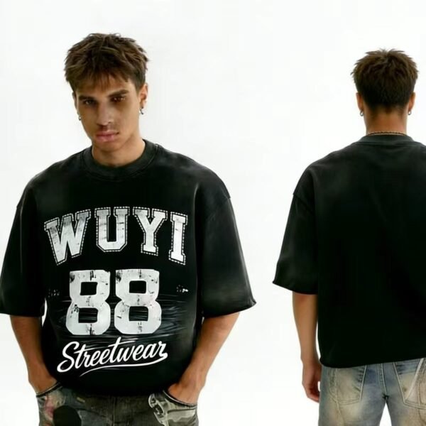 Mens Washed Graphic Oversized T Shirt Mens Washed Graphic Oversized T Shirt