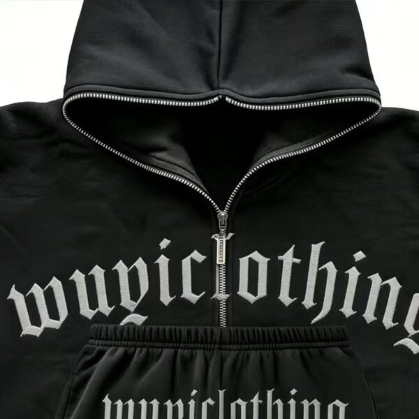Mens Gothic Letter Zip Up Flare Tracksuit