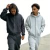 Mens Oversized Zip Up Hoodie Jogger Set