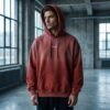Vintage Washed Red Oversized Hoodie