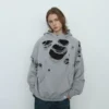 Heavily Distressed Oversized Grunge Hoodie