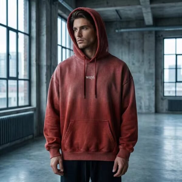 Vintage Washed Red Oversized Hoodie