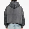 Grey Washed Oversized Layered Pullover Hoodie Grey Washed Oversized Layered Pullover Hoodie