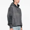 Grey Washed Oversized Layered Pullover Hoodie Grey Washed Oversized Layered Pullover Hoodie
