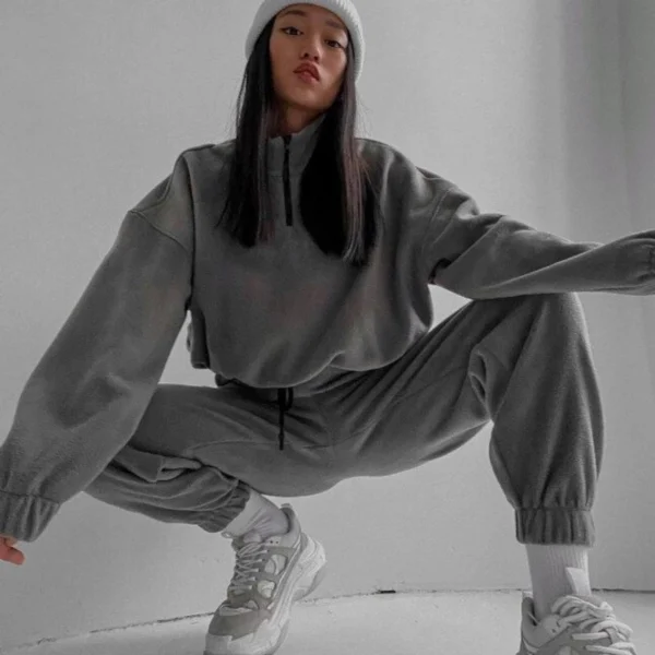 Burgundy Fleece Half Zip Oversized Tracksuit Burgundy Fleece Half Zip Oversized Tracksuit