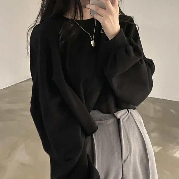 Dark Grey Raw Hem Cropped Oversized Sweatshirt Dark Grey Raw Hem Cropped Oversized Sweatshirt