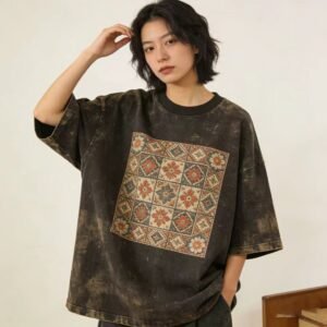 Vintage Washed Floral Print Oversized T-Shirt