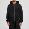 Mens Rhinestone Zip Up Hoodie Tracksuit Set Mens Rhinestone Zip Up Hoodie Tracksuit Set