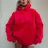 Red Air Layer Oversized Hoodie