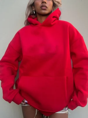 Red Air Layer Oversized Hoodie Red Air Layer Oversized Hoodie