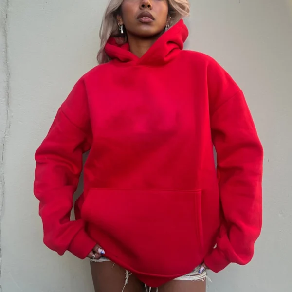 Red Air Layer Oversized Hoodie