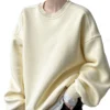 Cream Oversized Air Layer Crewneck Sweatshirt