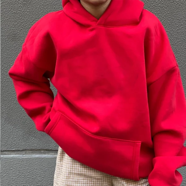 Red Air Layer Oversized Hoodie