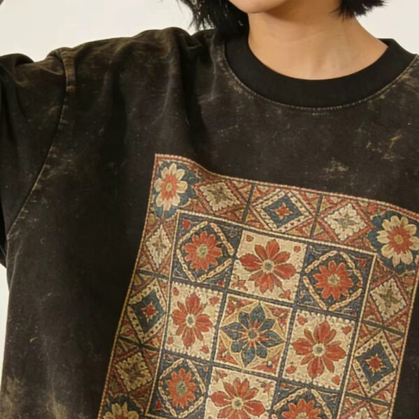 Vintage Washed Floral Print Oversized T-Shirt Vintage Washed Floral Print Oversized T-Shirt