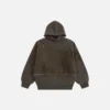 Washed Brown Deconstructed Layered Hoodie