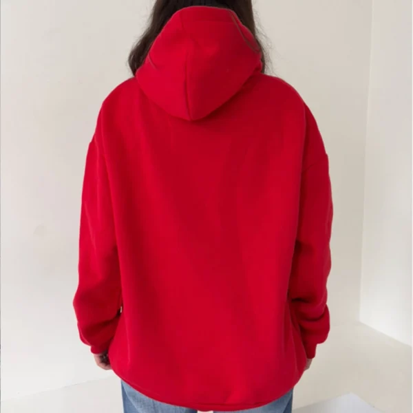 Red Air Layer Oversized Hoodie
