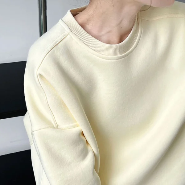 Cream Oversized Air Layer Crewneck Sweatshirt