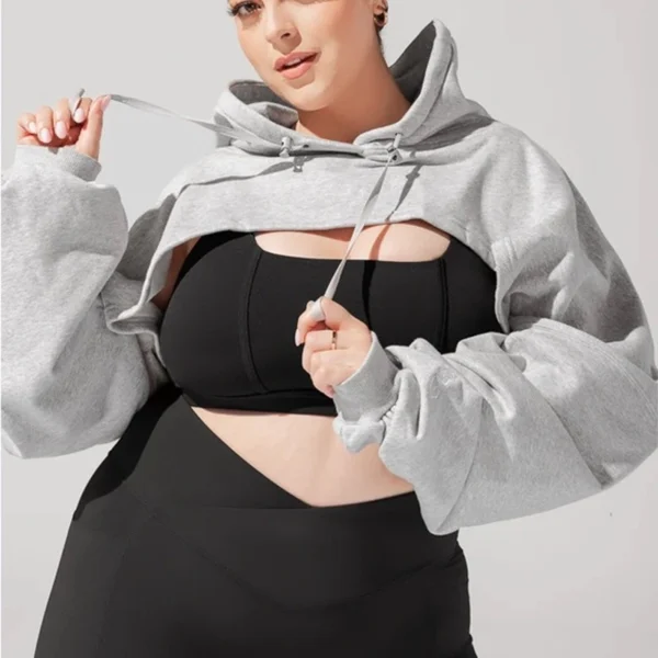 Heather Grey Super Cropped Hoodie Heather Grey Super Cropped Hoodie